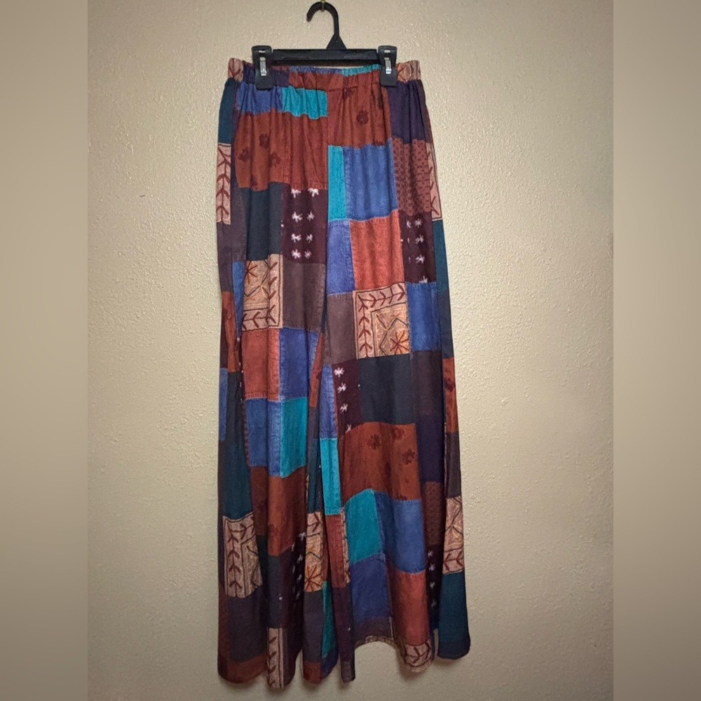 ROMWE Colorful Patchwork Wide-Leg Pants - Picture 2 of 8
